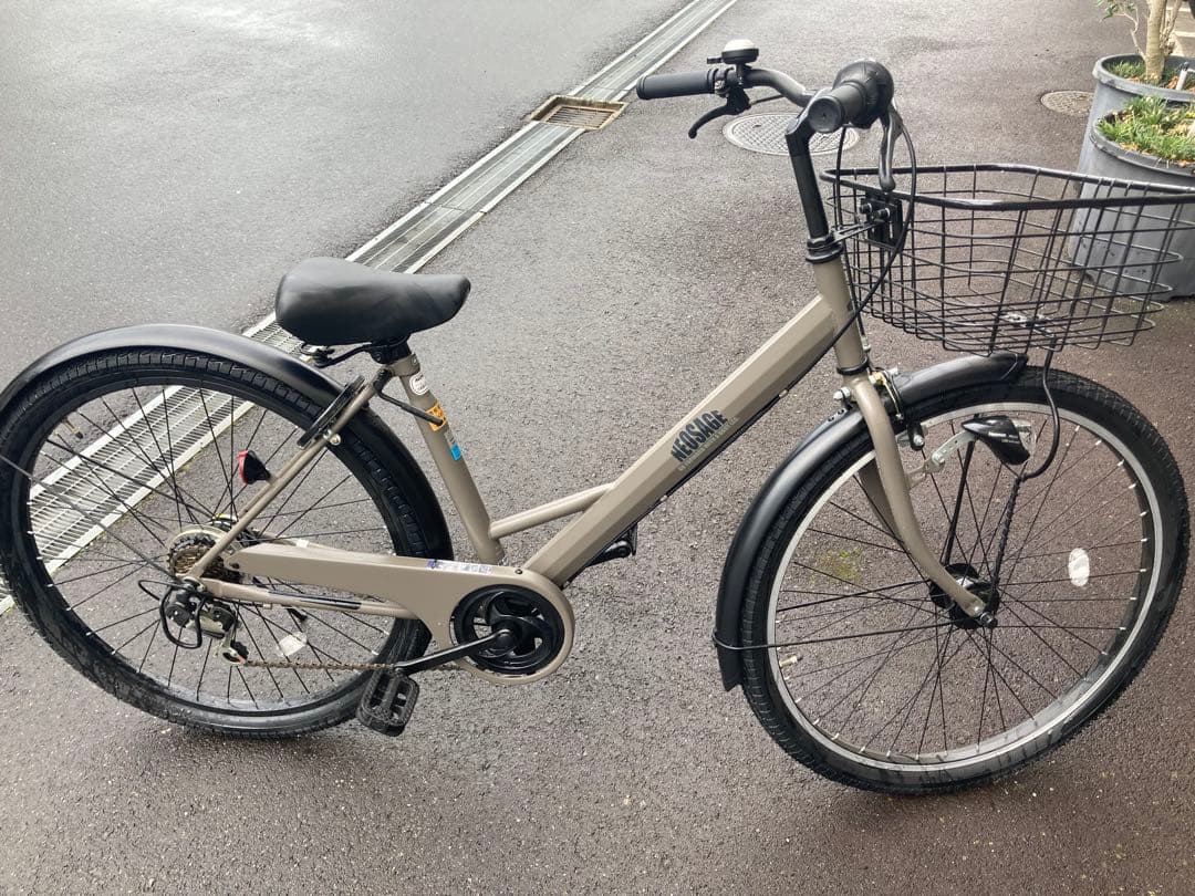 アースカラーシティサイクル 前カゴ付き