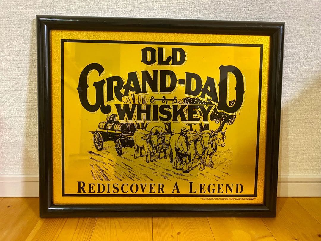 ビンテージ品！バーボン オールドグランダットのパブミラー！超レア！美品！