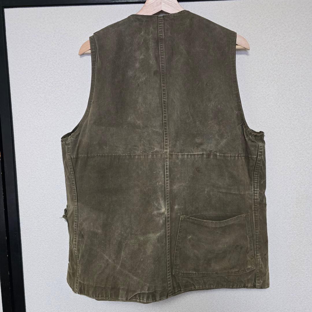 HINSON/ベスト/42/コットン/KHK/無地/40s/ムーンポケット