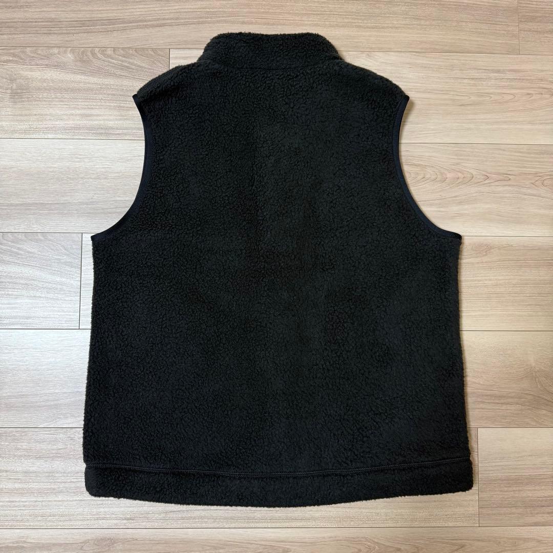 新品 DANTON ダブルフェイス ボア スタンドカラー ベスト ブラック M