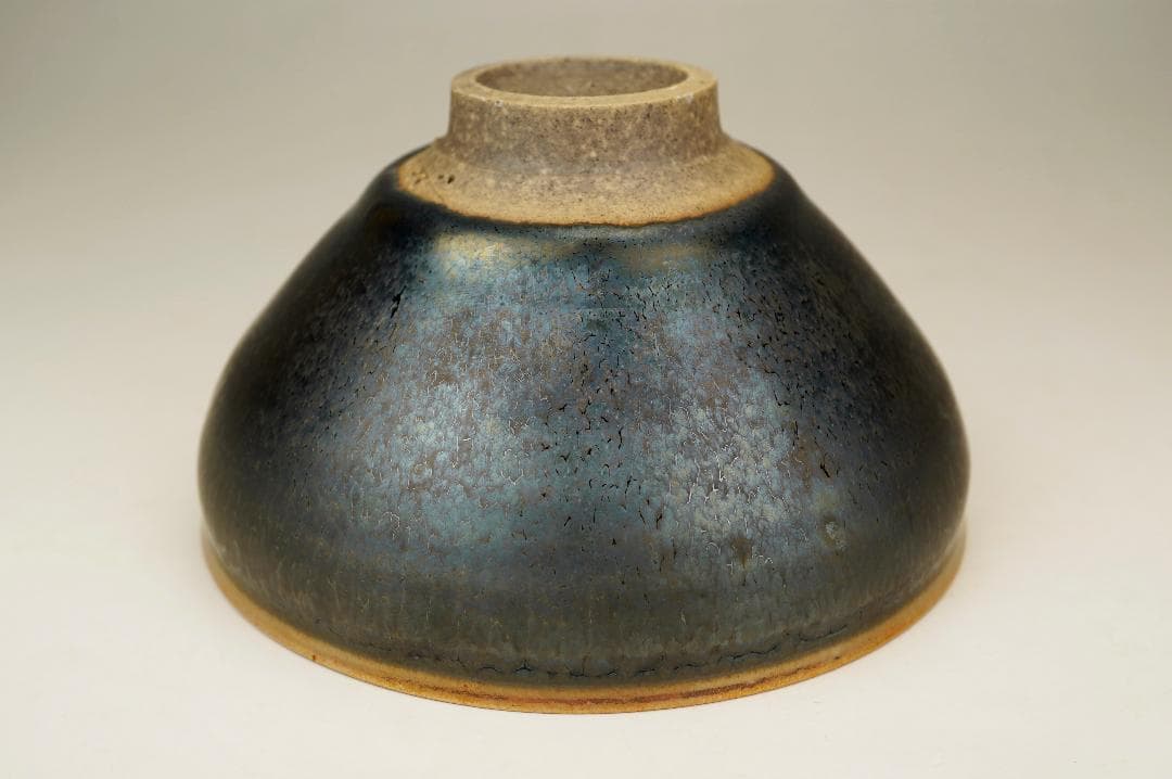 美品　鎌田　幸二　作　窯変銀漿　天目　茶碗　共箱