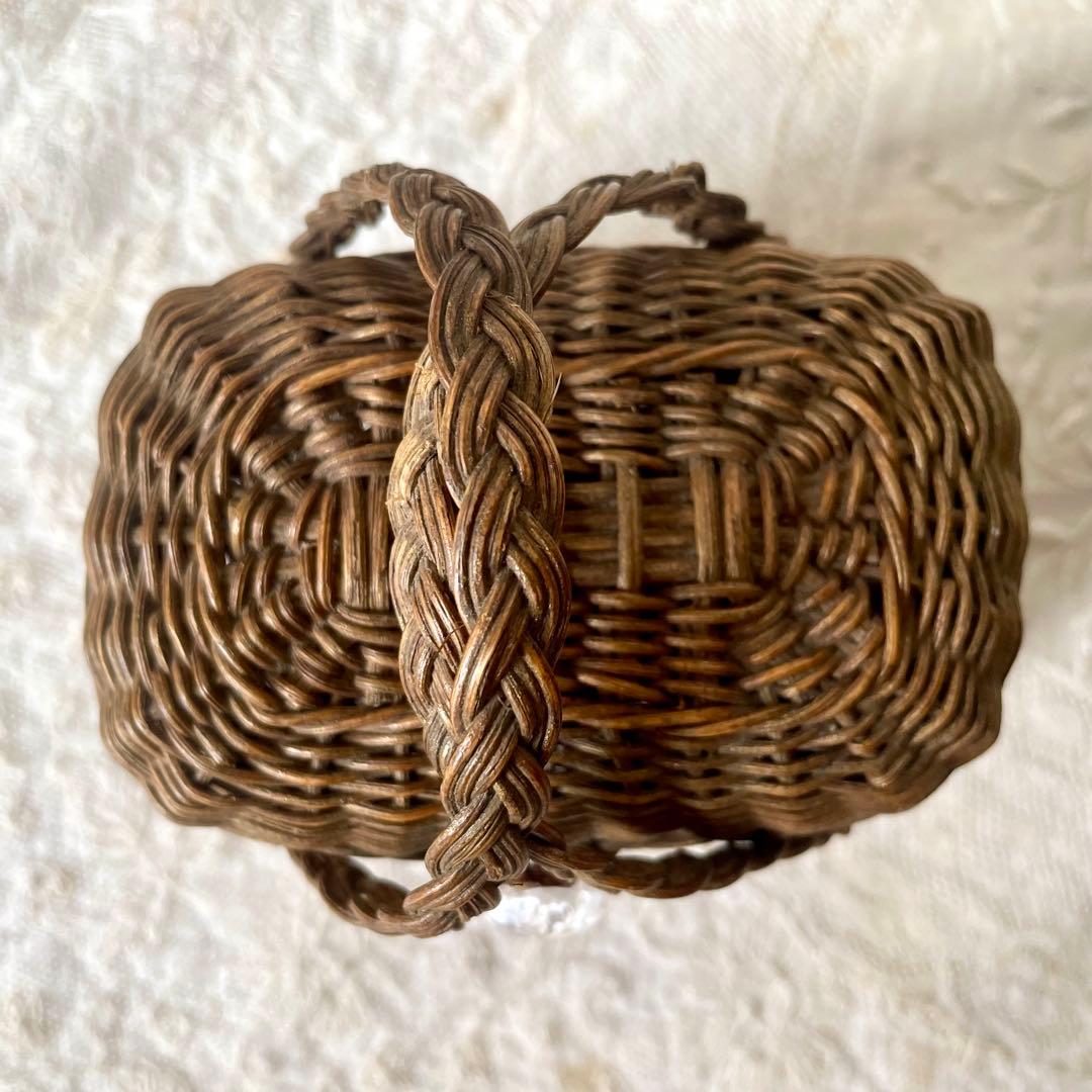 ドールパニエ　フランスアンティーク 人形用 ミニ プチ カゴ 籠 かご