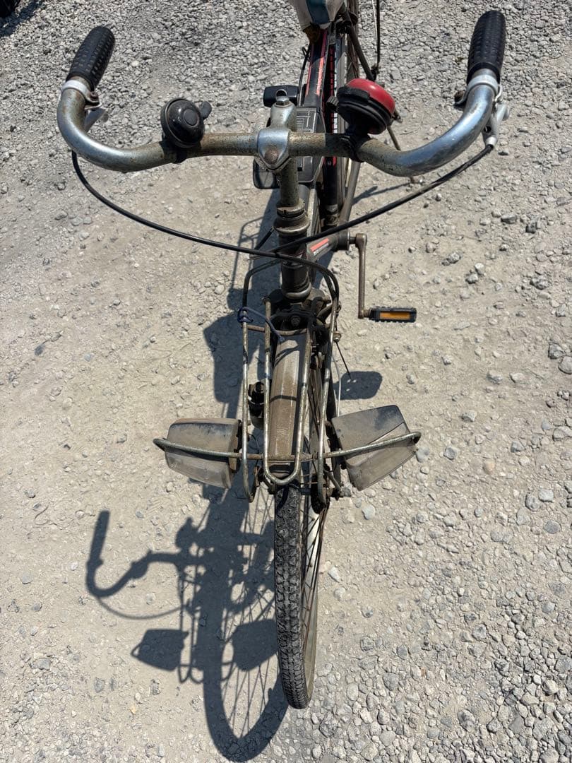 シティバイク 26インチ 黒/赤 スチールフレーム