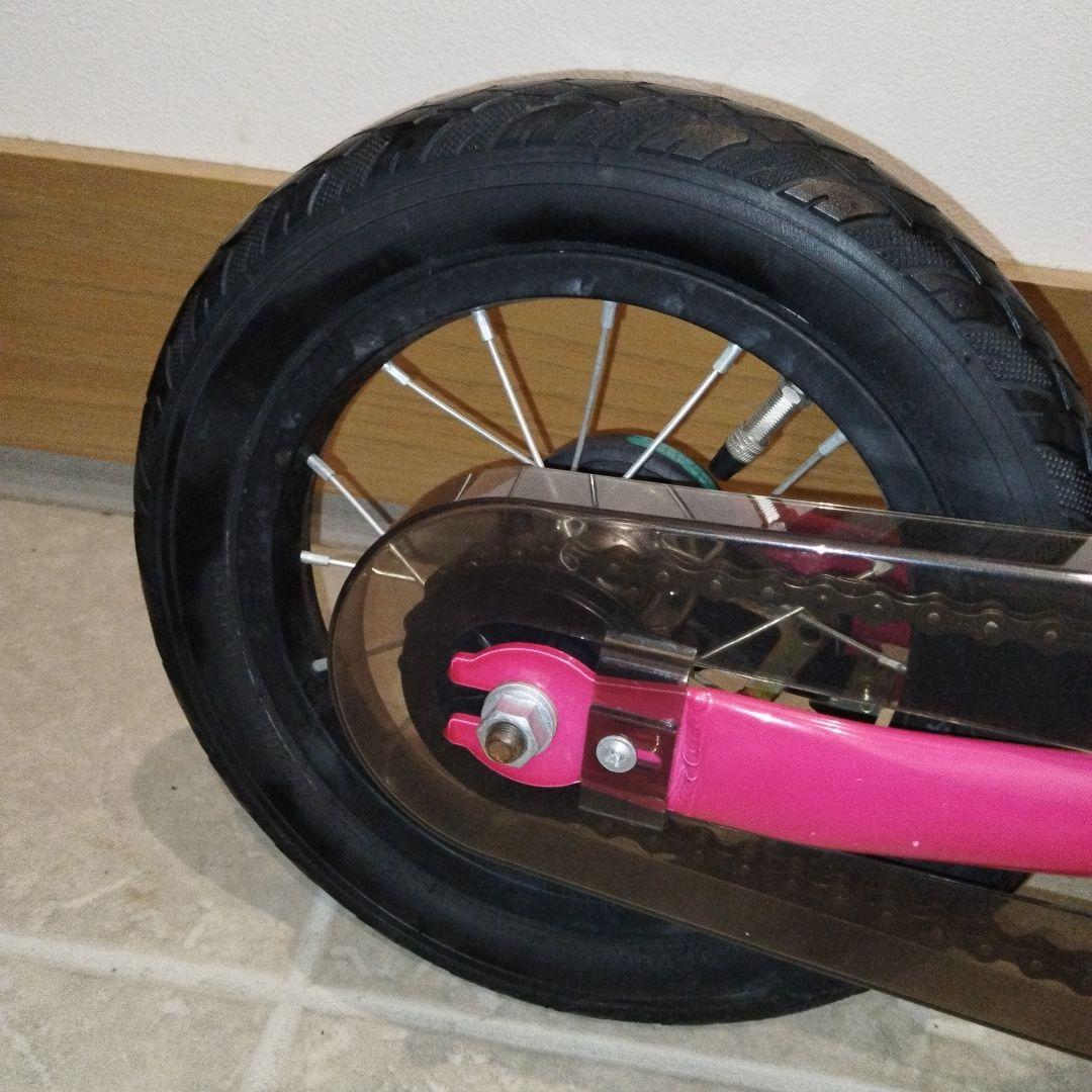 【ほぼ未使用】へんしんバイク2 12インチ ピンク スタンド付