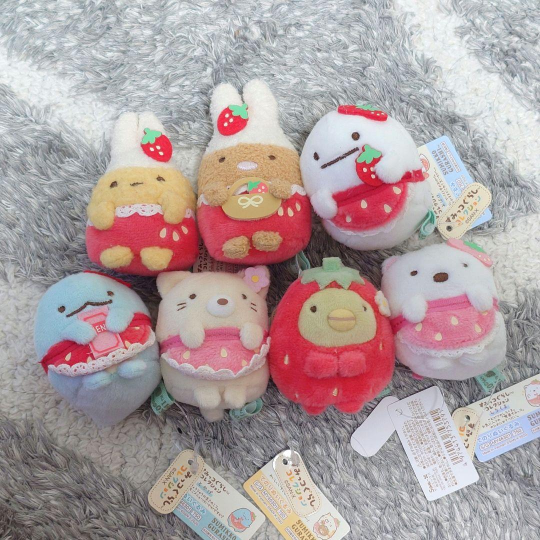 7点セット てのりぬいぐるみ 喫茶すみっコでいちごフェアテーマ すみっコぐらし