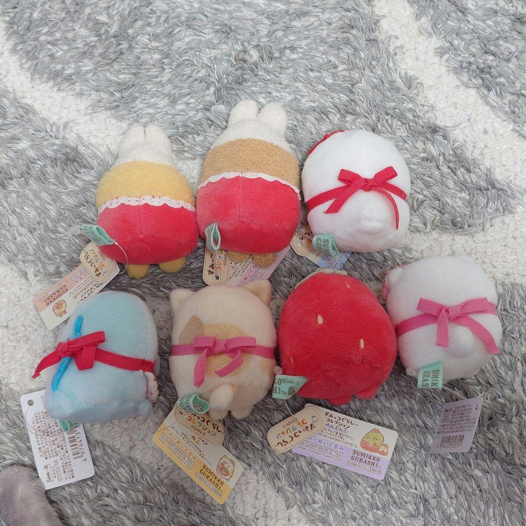 7点セット てのりぬいぐるみ 喫茶すみっコでいちごフェアテーマ すみっコぐらし