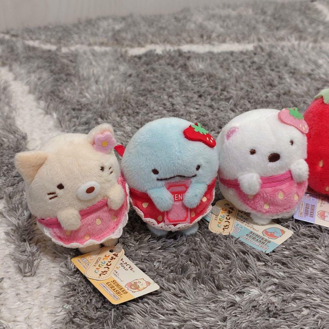 7点セット てのりぬいぐるみ 喫茶すみっコでいちごフェアテーマ すみっコぐらし