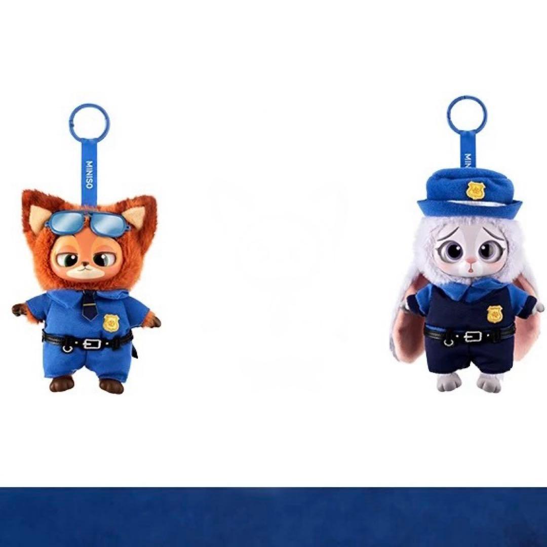 MINISO ディズニー　ズートピア　マスコット　ジュディ　ニック　2点セット
