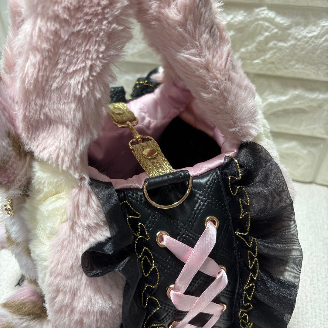 そ*2様 コヤンイサムチョン　ファーフリルバッグ　ピンク　ルミちゃん　ヒョウ柄う