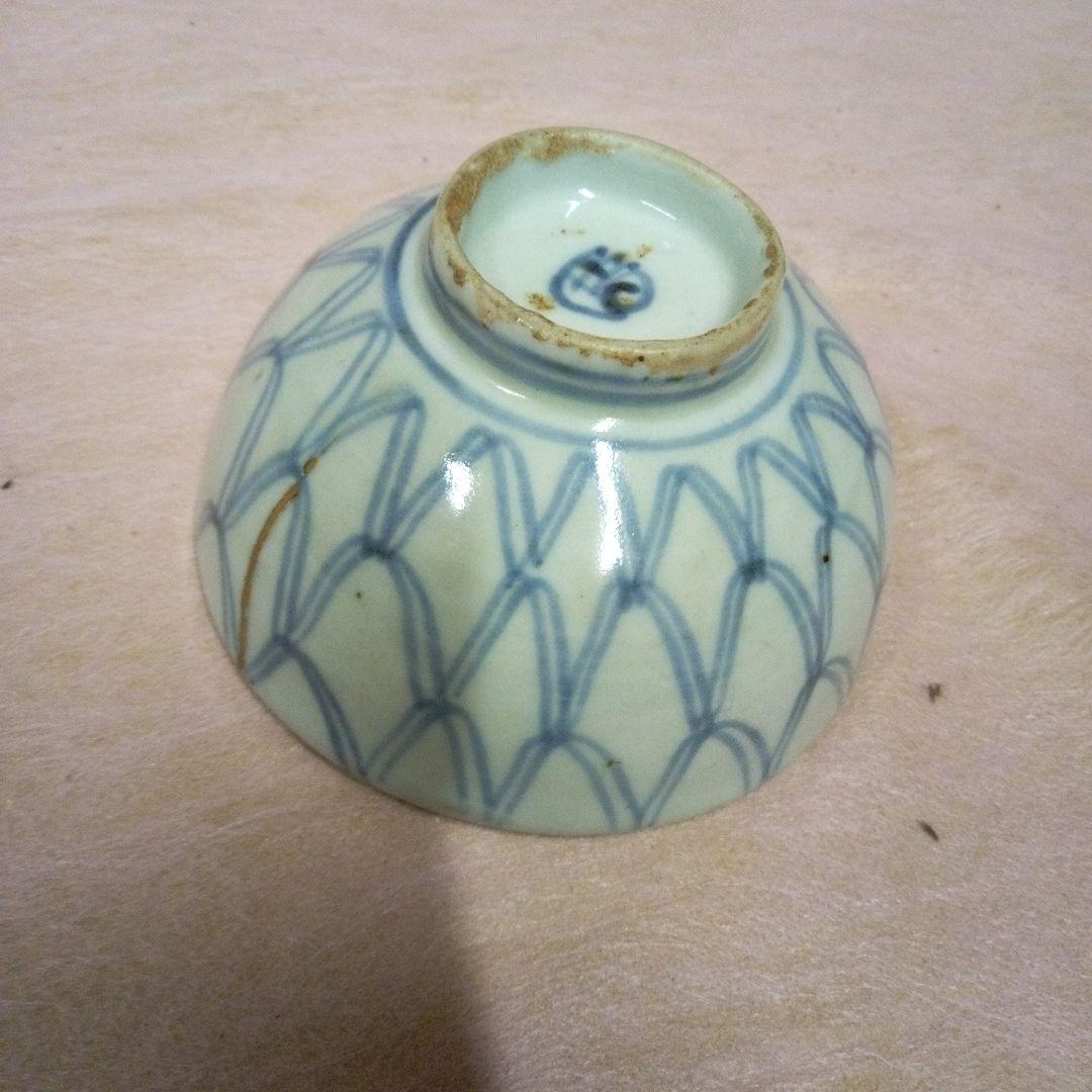 初期伊万里　網目文様茶碗　古美術　古道具　骨董品