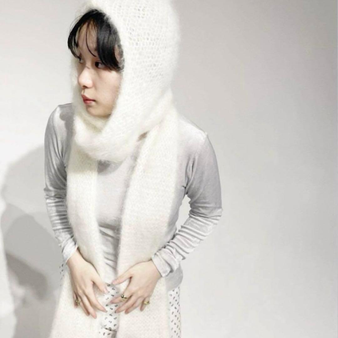 edit for lulu モヘア　フーデットマフラー