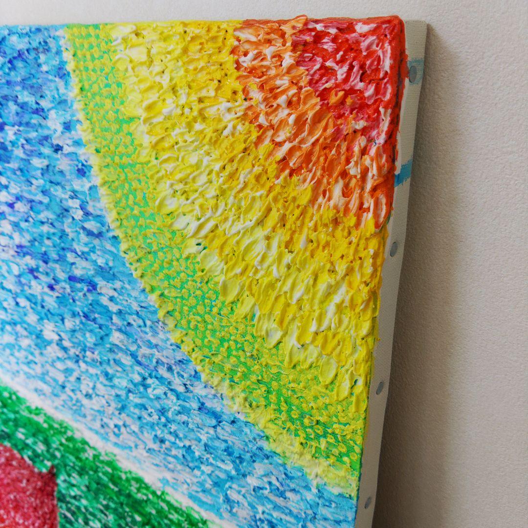 抽象画 自然風景 アクリル絵画　空気感　太陽　花　大地