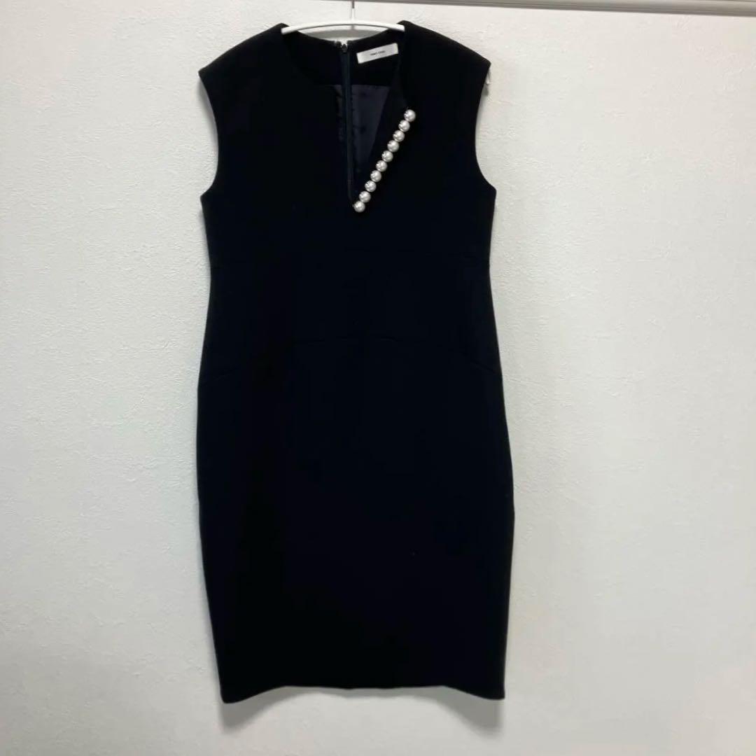 ヨーコチャン パール コクーン ワンピース ブラック 38 ⭐︎ 美品