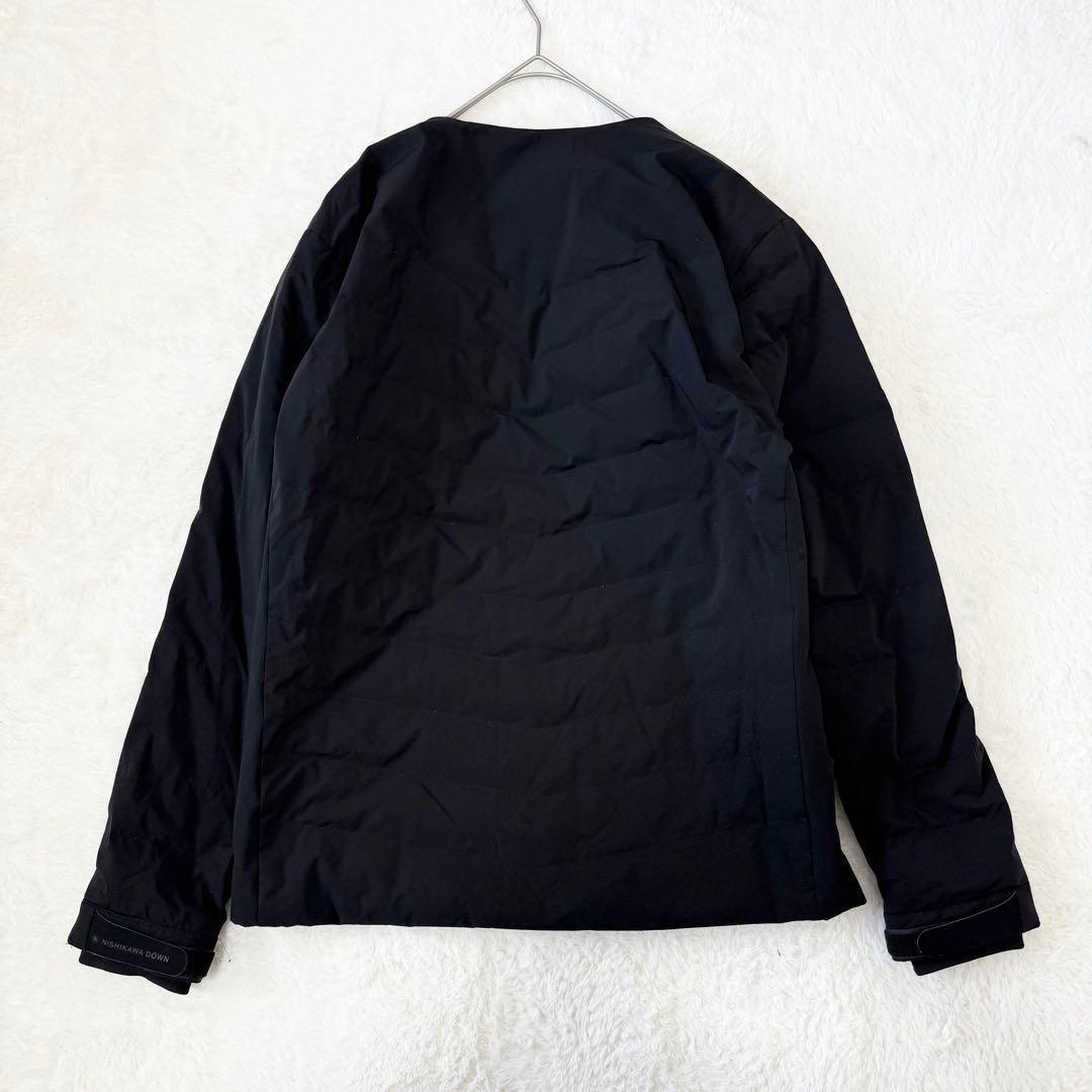 ナノユニバース シェルダウン 西川ダウン ノーカラー S ブラック 未使用級