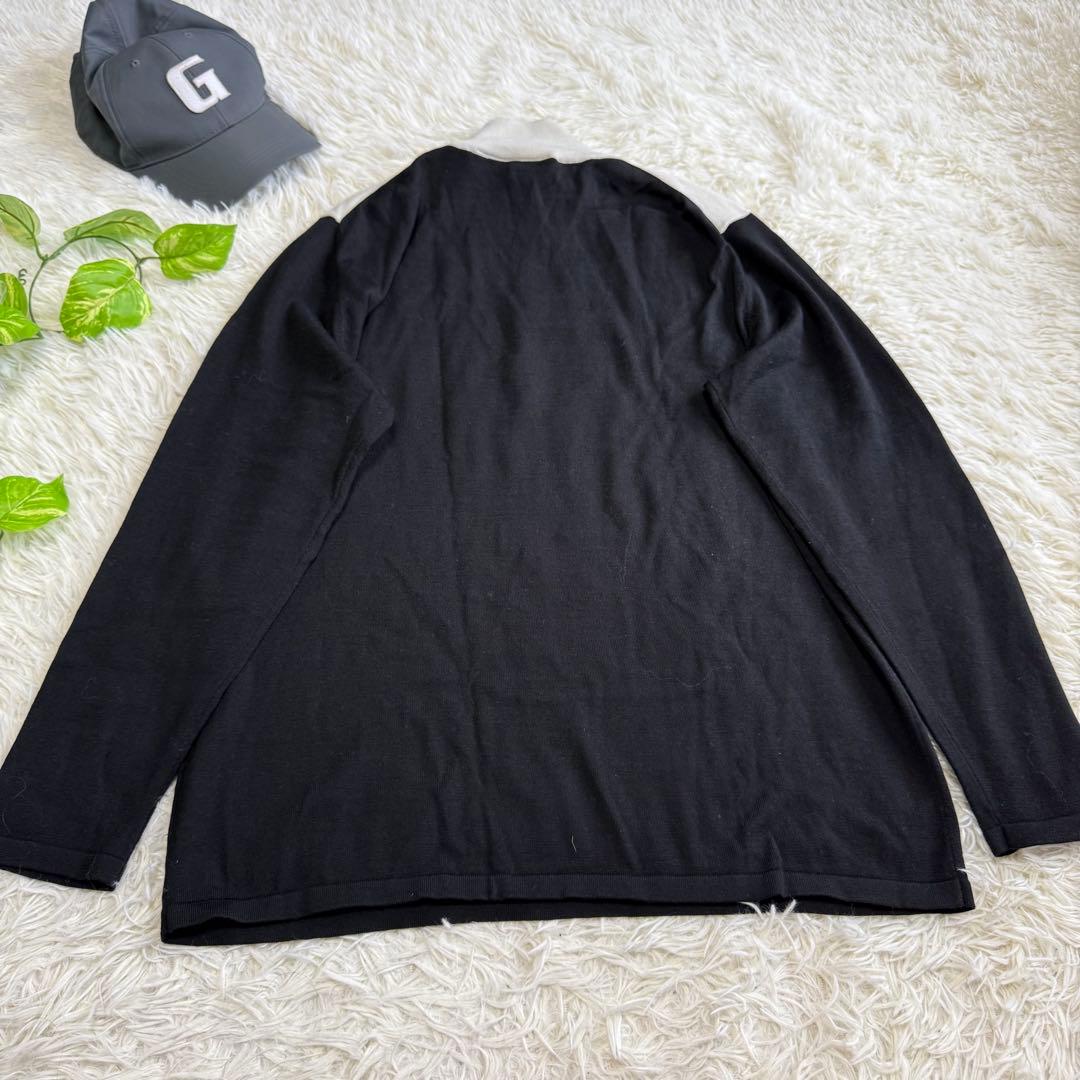 【デサントゴルフ】美品 ハーフジップ ニット ブラック XXLサイズ メンズ