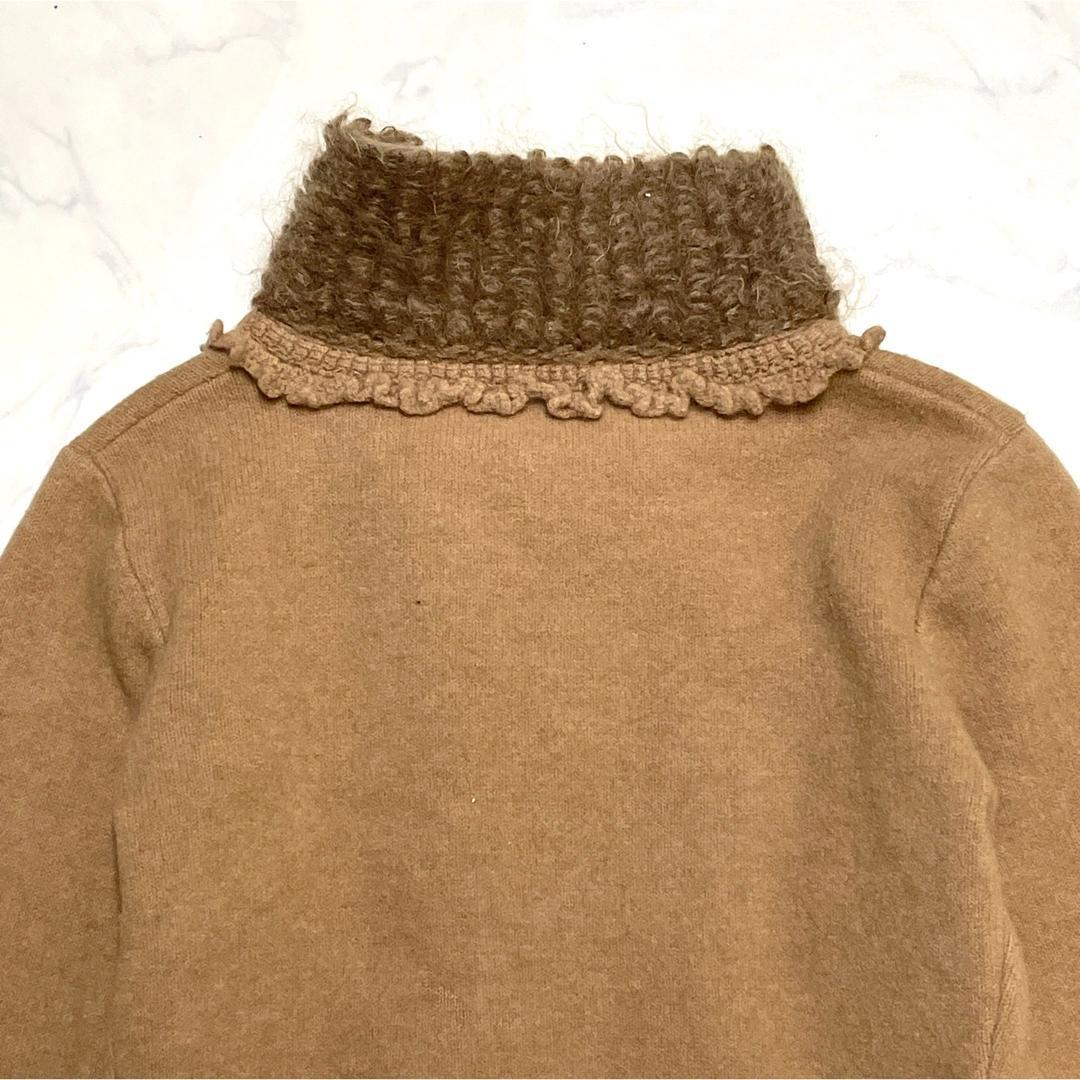 美品 エルマンノ シェルヴィーノ 3Dペイズリー カーディガン アンゴラ42