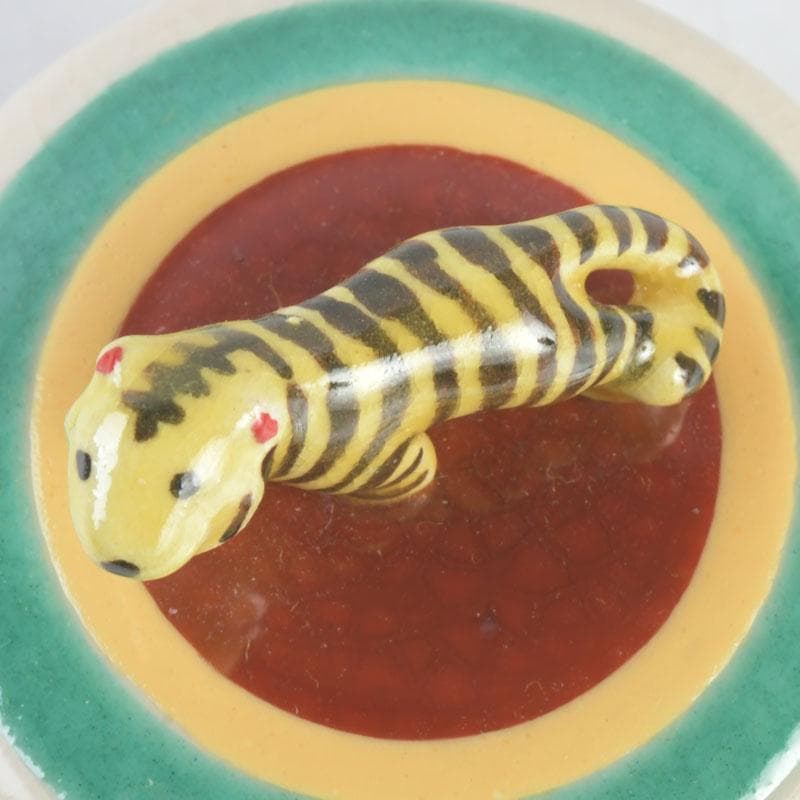 茶道具　萬古焼　加賀瑞山造　独楽　干支寅香合　共箱　V　9765