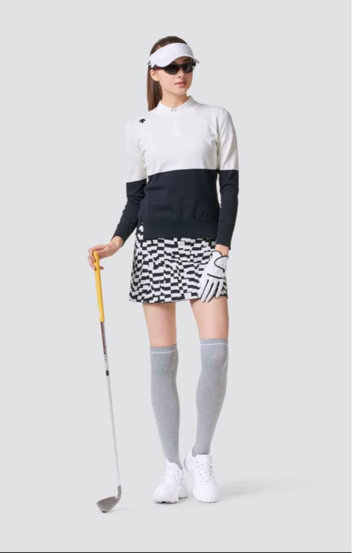 デサント　レディース　ゴルフ　スカート　ブラック