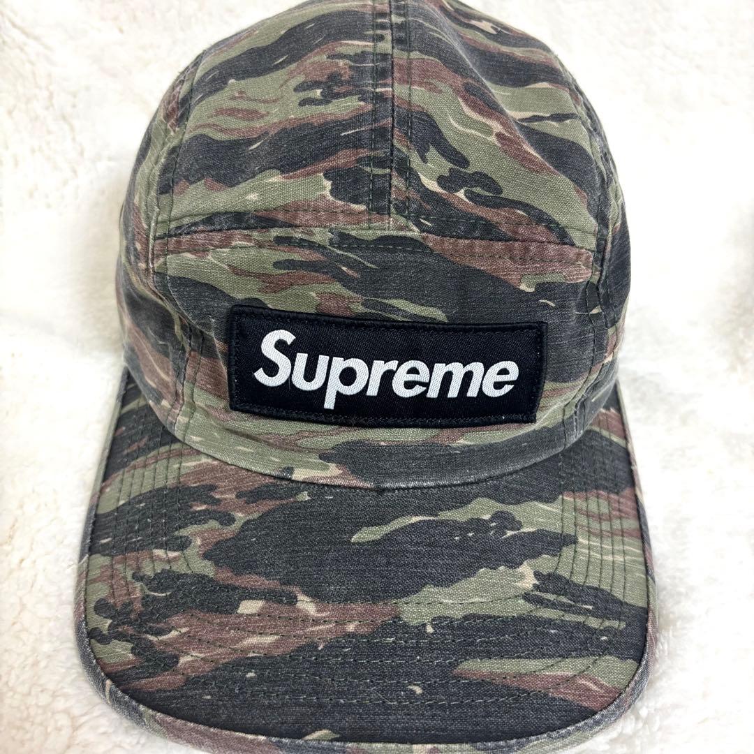 【希少レア】Supreme ミリタリーキャンプキャップオリーブタイガーカモ