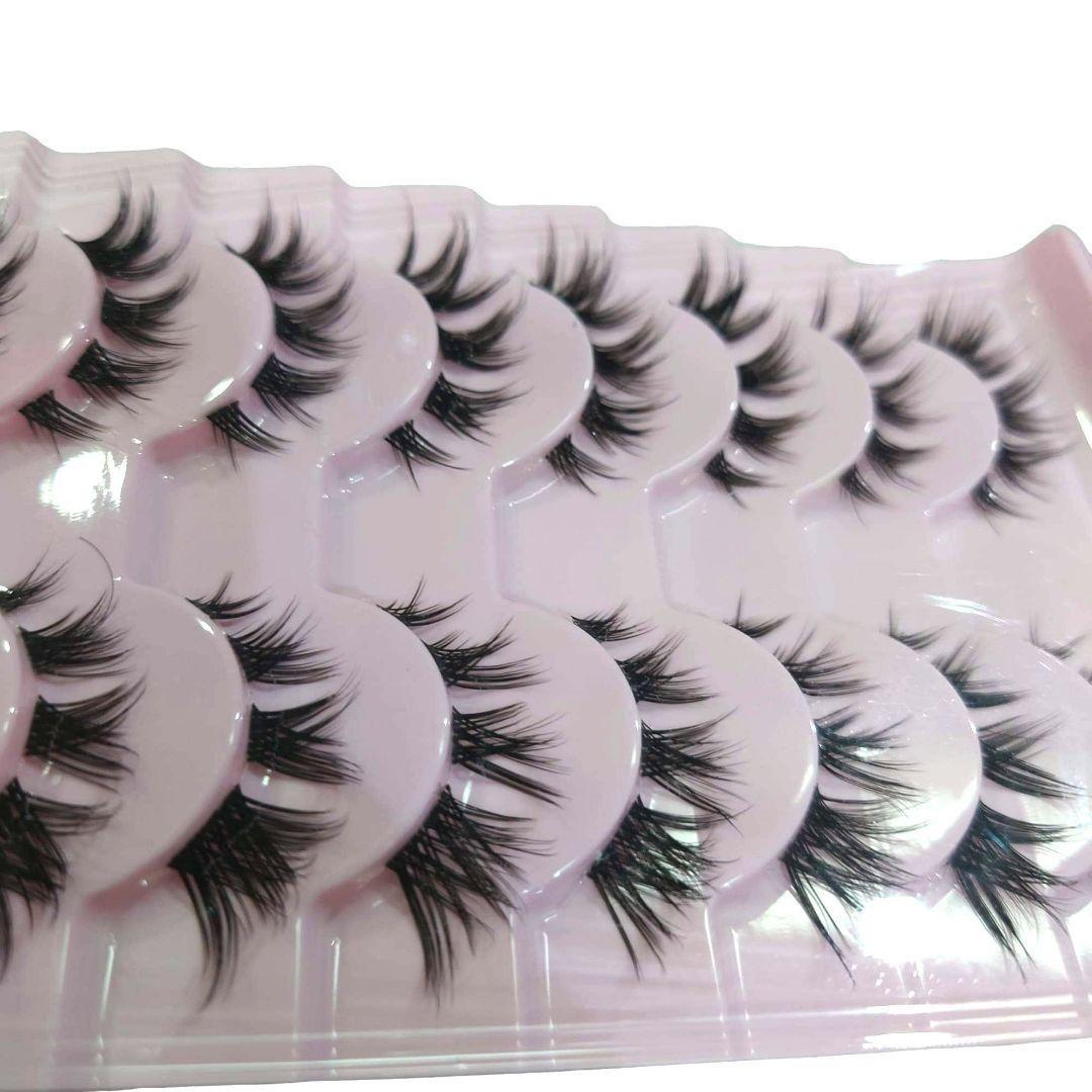 デカ目♡3D　ミンク　クロス　上まつげ　10組セット　新品未使用