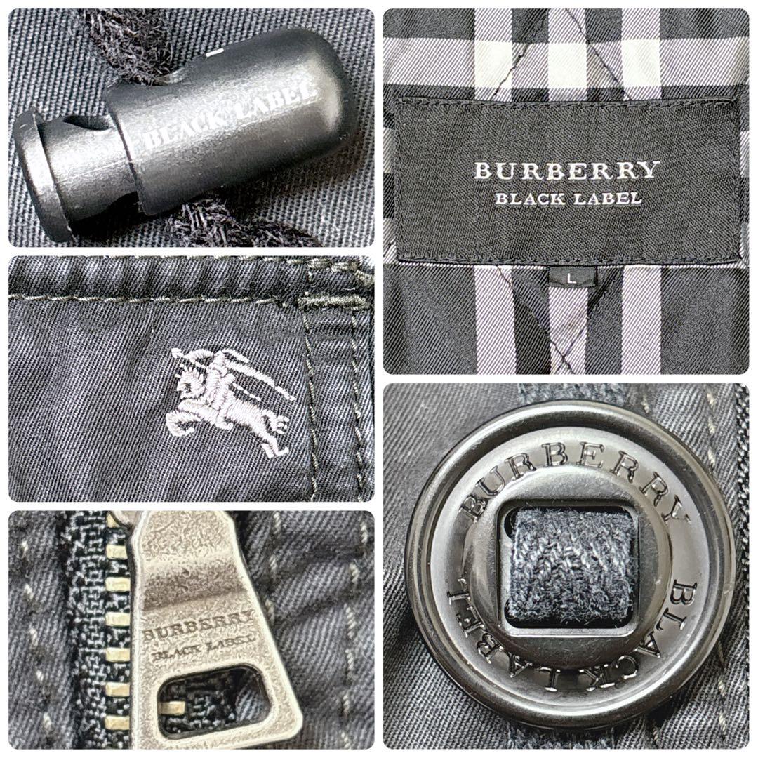 BURBERRY BLACK LABEL ラクーンファー　モッズコート ブラック
