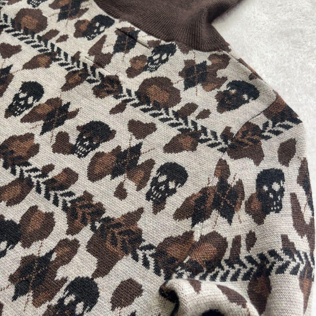 極美品　マークアンドロナ　タートル　ニット　セーター　ヒョウ　レオパード　スカル