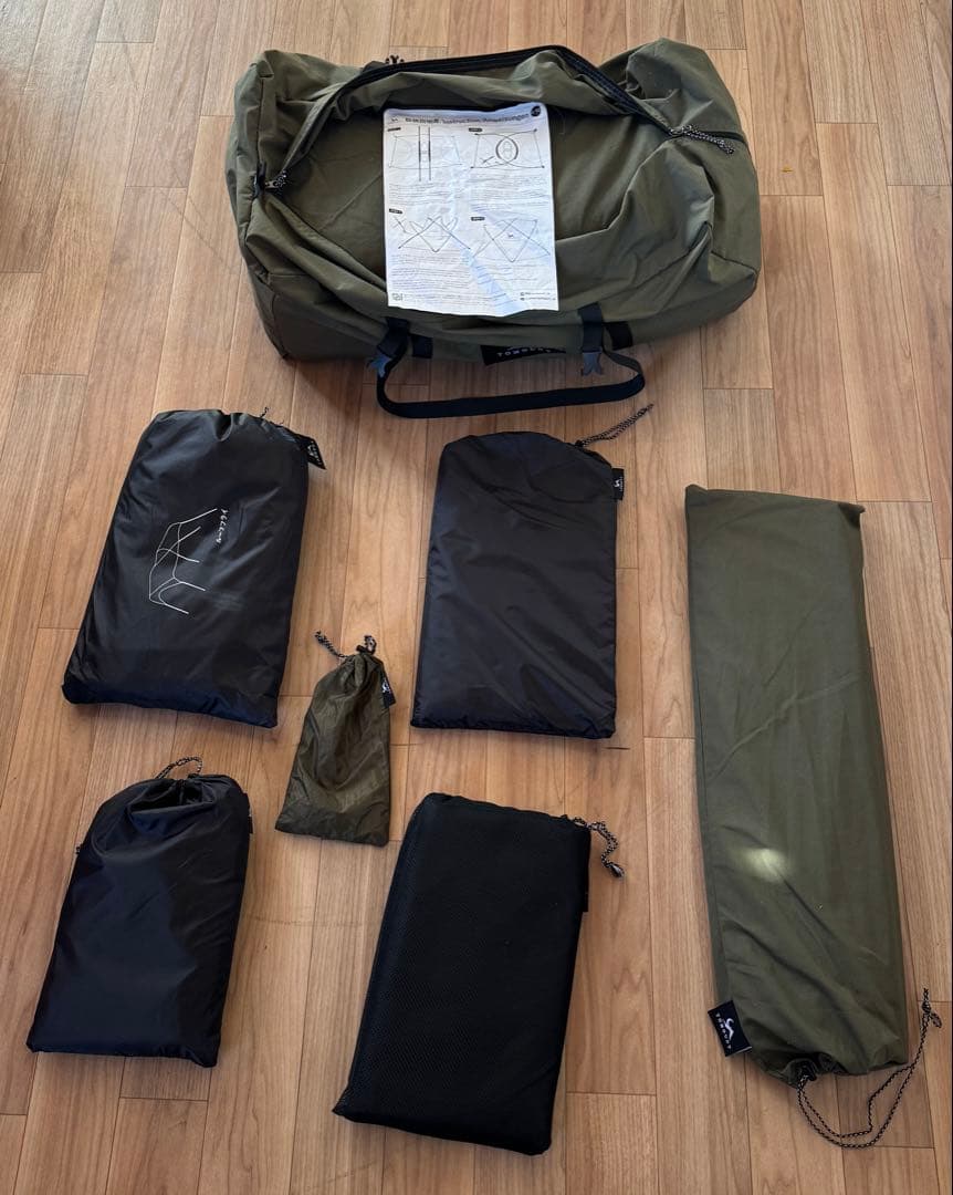 1シェルターテント TC 自立式 2～3人用 アルミポール 煙突穴付き4シーズン