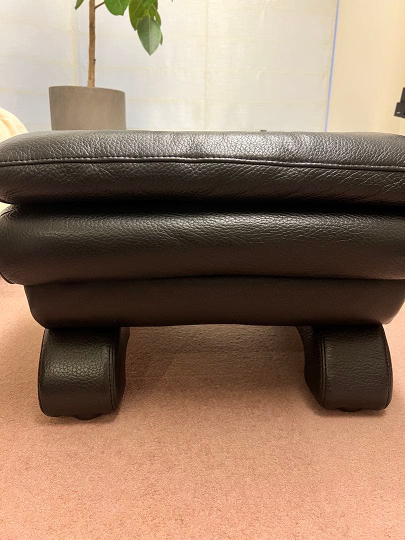 IDC大塚家具　L/S コンフォート03 総革 オットマン　ブラック