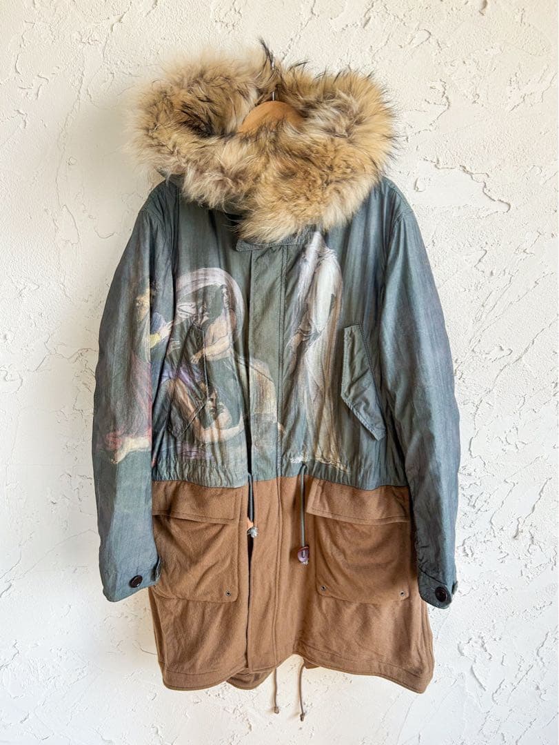 undercover転写プリントウール切替モッズコートウィリアムブレイク　2