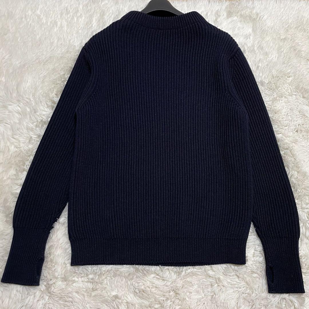 極美品 ANDERSEN-ANDERSEN 5G クルーネック ニット M 紺
