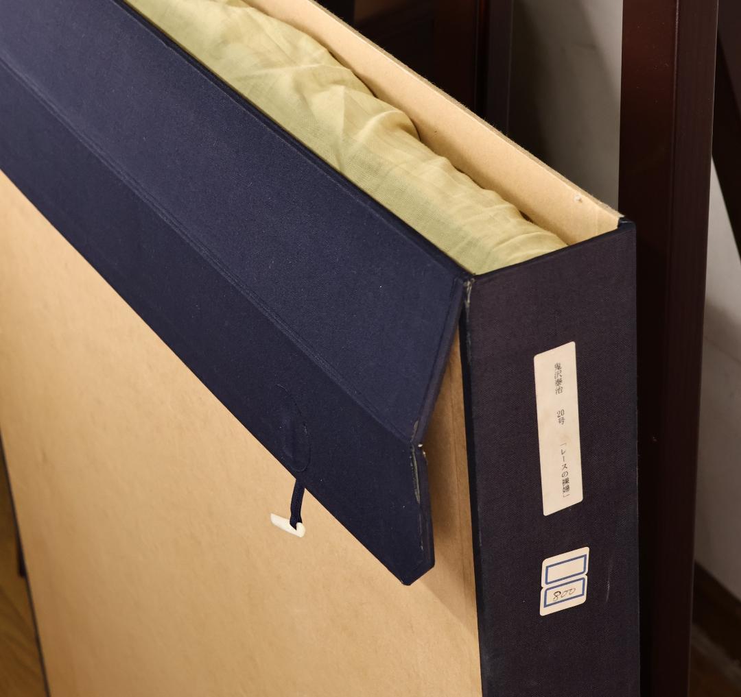 【真作】　鬼沢泰治 「 レースの裸婦 」　F20号　油彩　タトウ　BK098