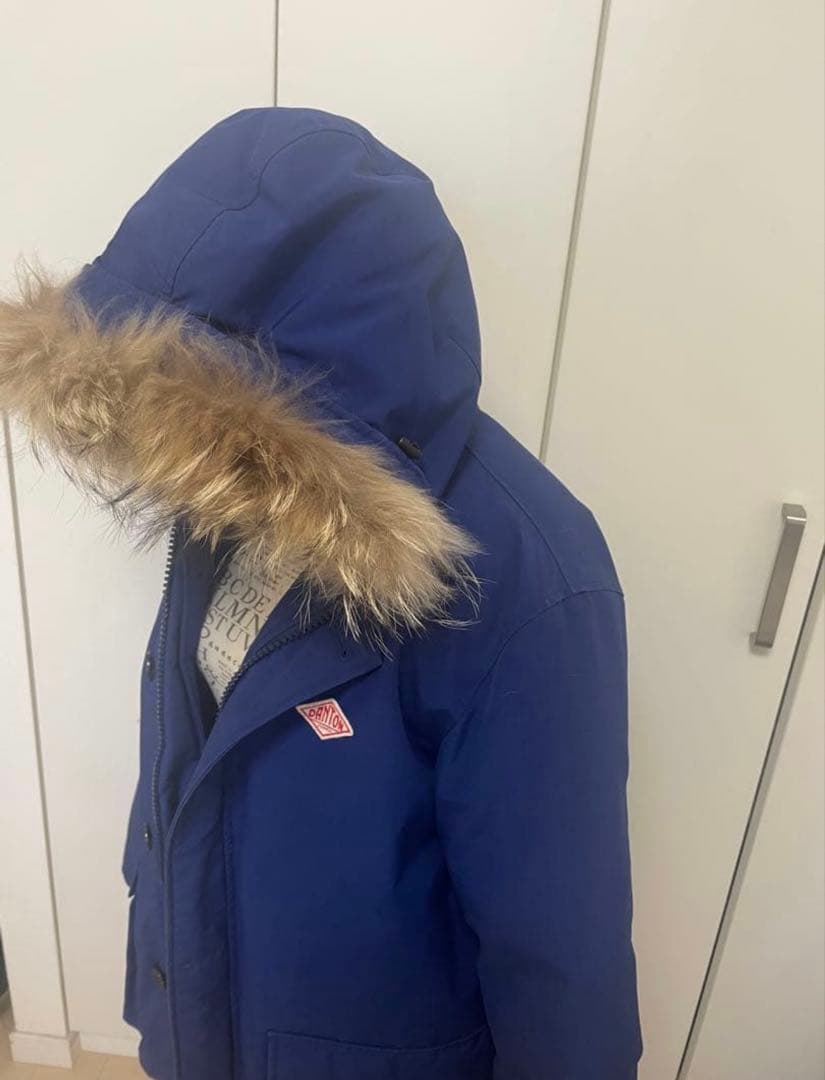 DANTON ダウンジャケット 青 ファー付き　42 XL