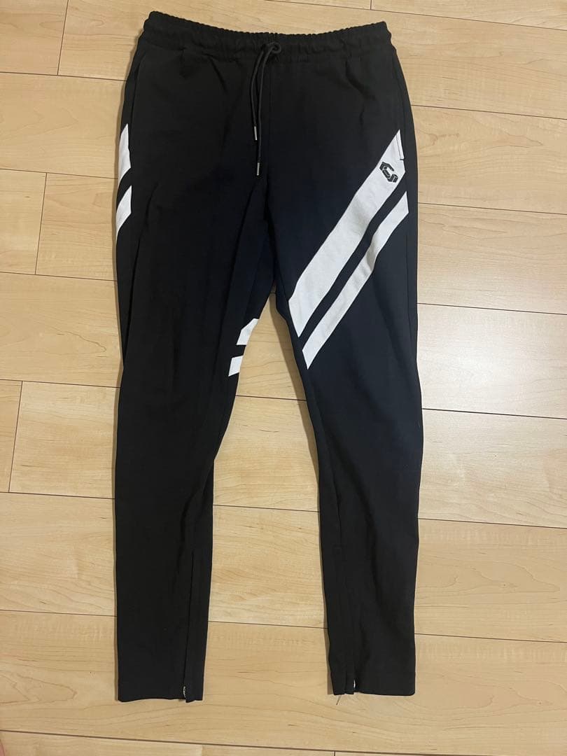 完売品 CRONOS ストライプデザイン ジャージパンツ 黒