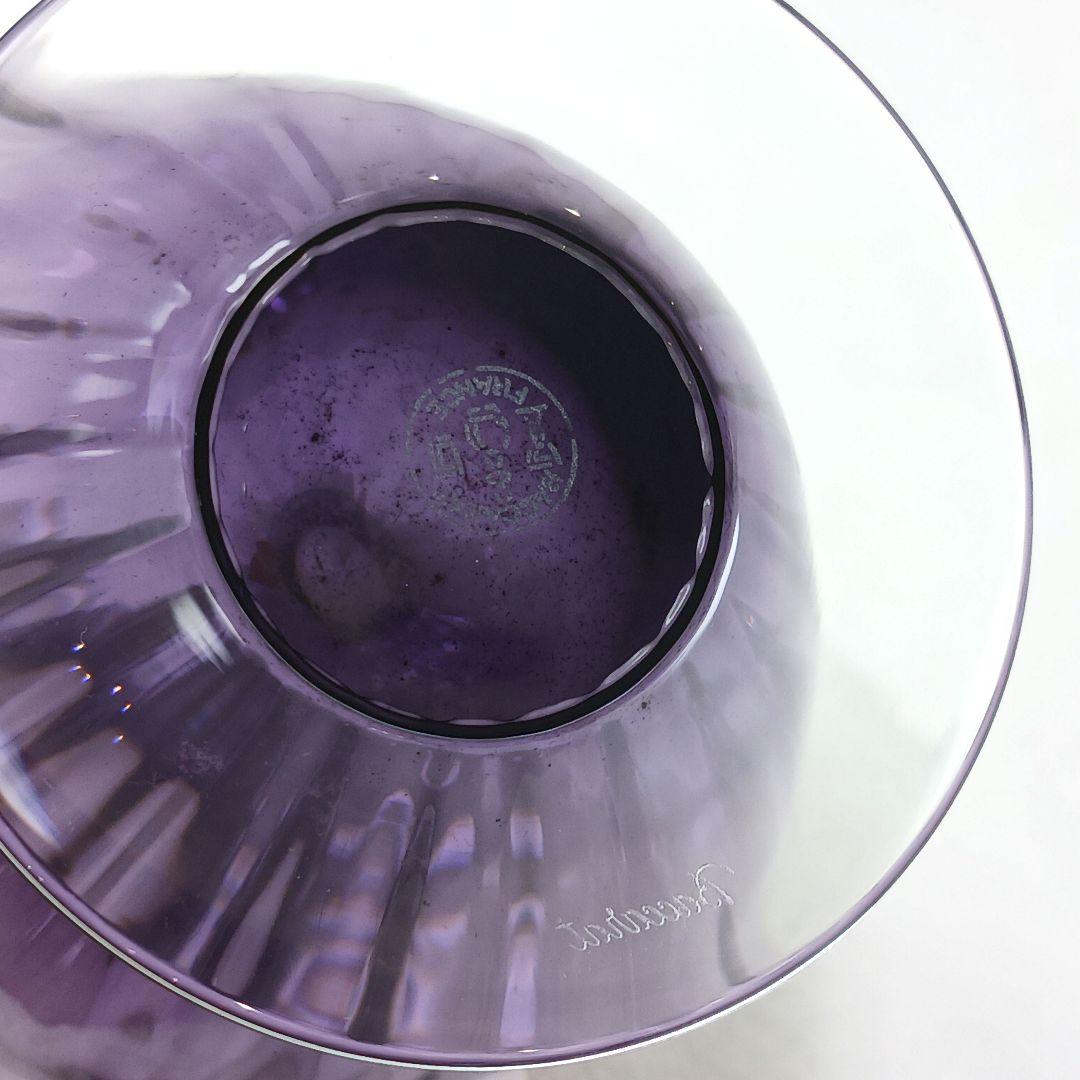 Y2119-4 バカラ アクアレーユ 一輪挿し 花瓶 パープル