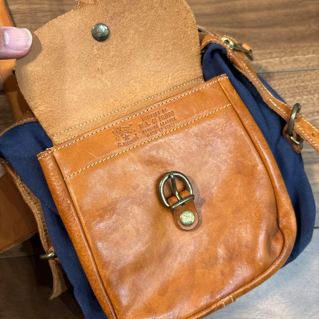 【美品】イルビゾンテ レザー 本革製 ウエストバッグ イタリア製