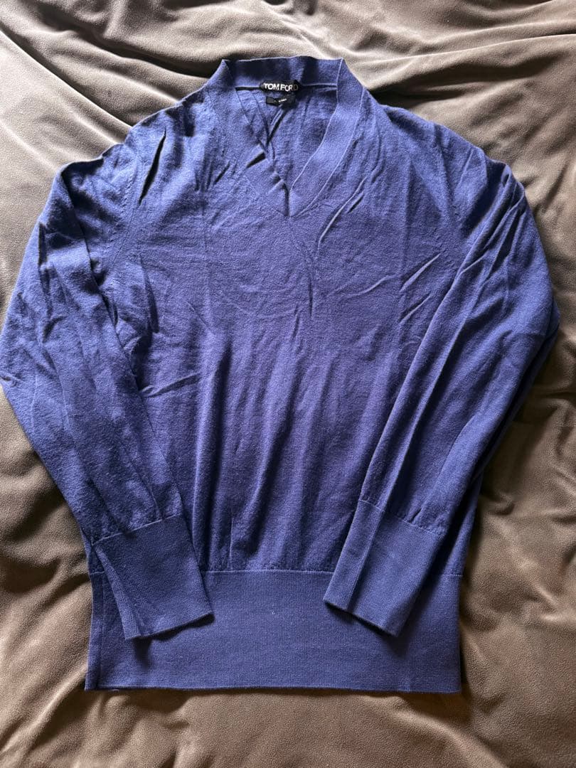 TOM FORD 100%カシミヤ ネイビーセーター 46