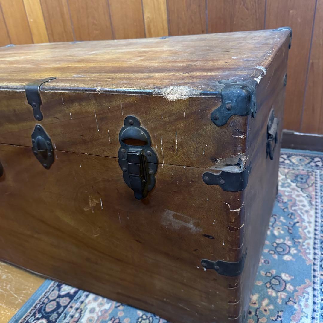 最終値下げ！アンティーク　木製トランクケース　長持　木箱