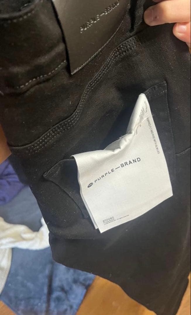 PURPLE BRAND ブラック ダメージジーンズ 28