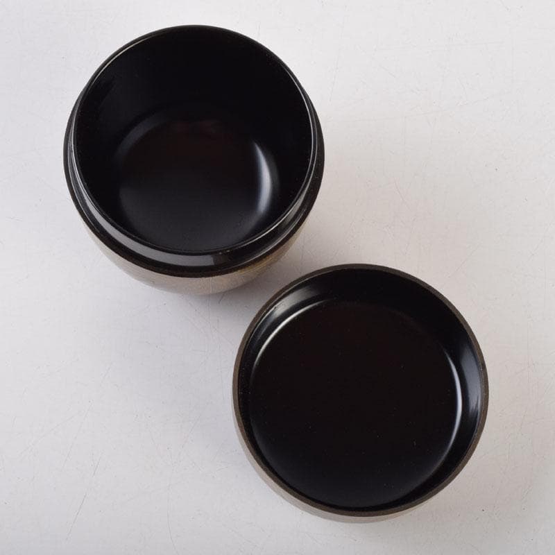 茶道具　輪島塗　岡本陽斎作　忍彫沈金　棗　共箱　V　9074