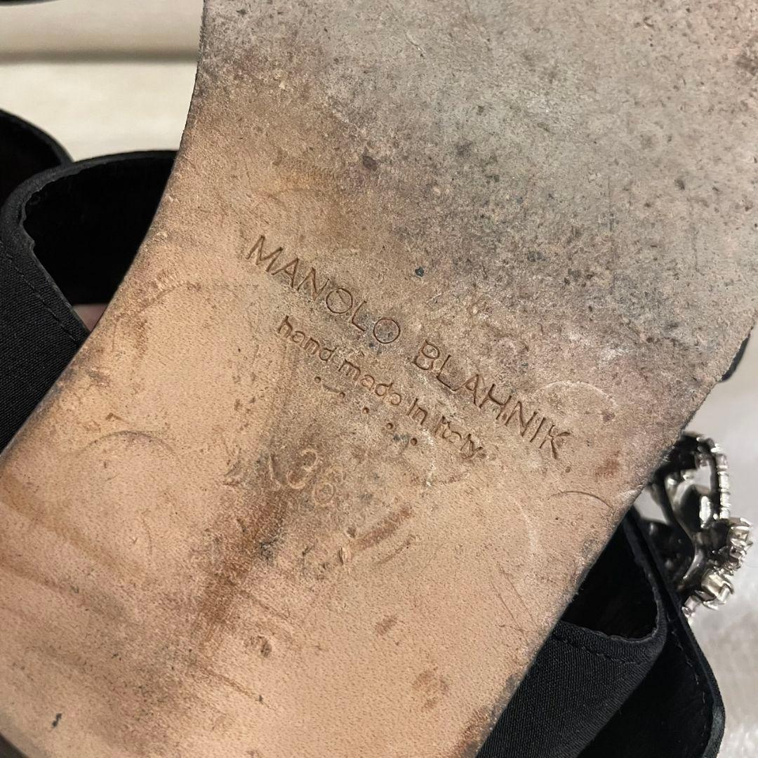 ●マノロブラニク ドロワー ビジュー サンダル フラットジュエルサンダル