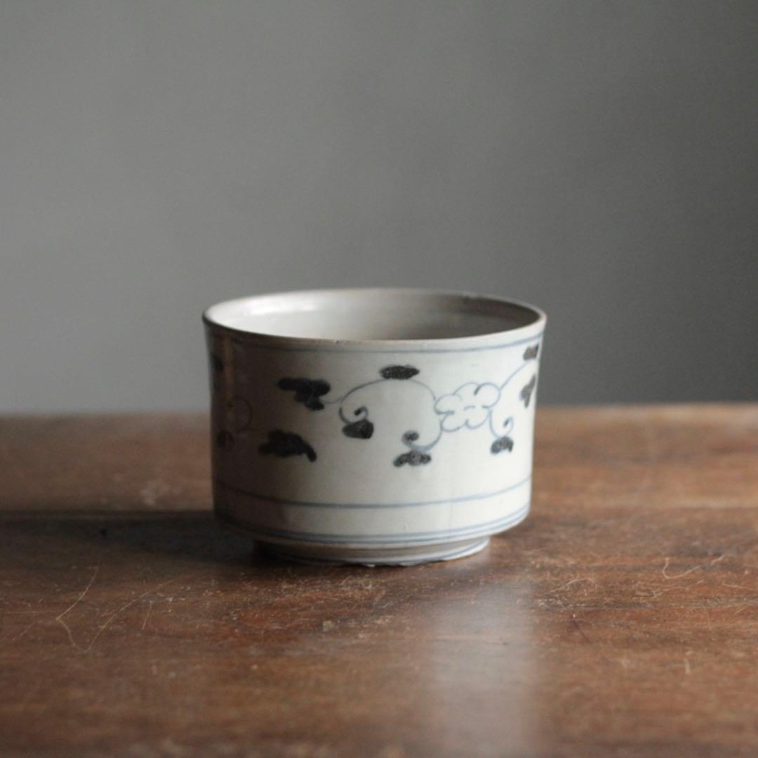 古伊万里 染付 半筒 茶碗 古美術 古道具 アンティーク