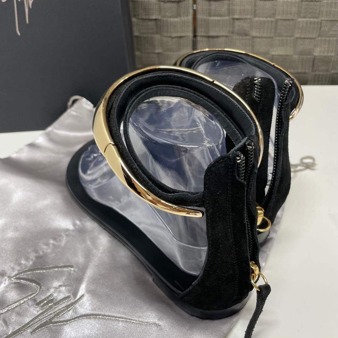 の*ん様 GIUSEPPE ZANOTTI トングサンダル ブラック/ゴールド