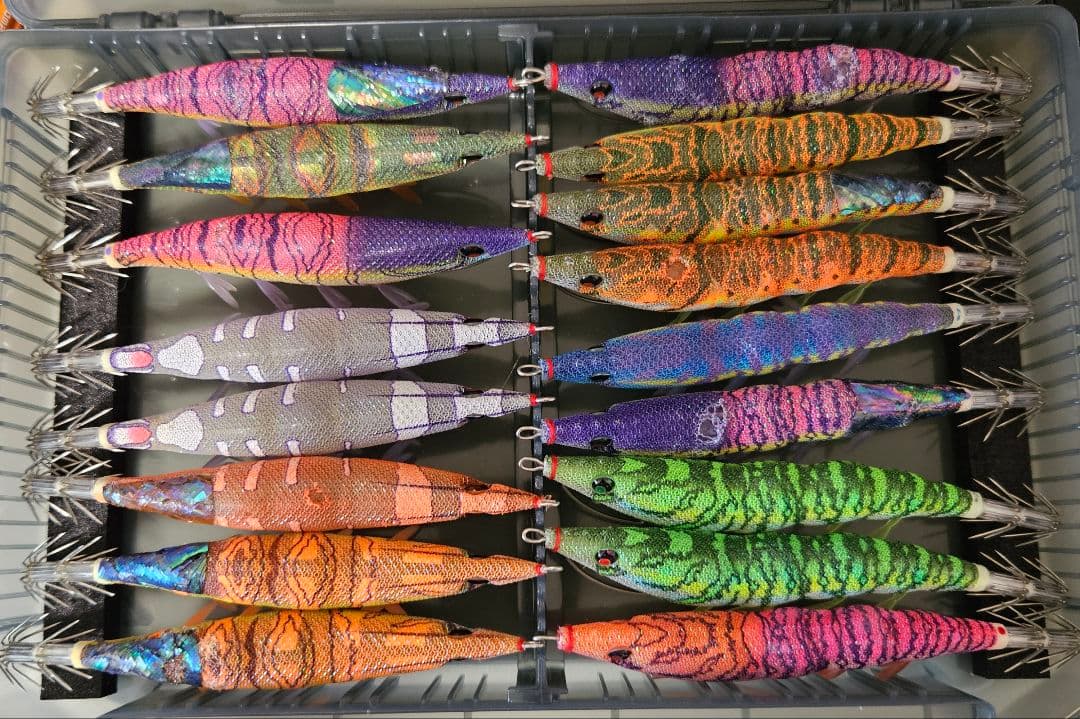 中古DUELパタパタエギ17個セット　3.5号　+　パタパタケース