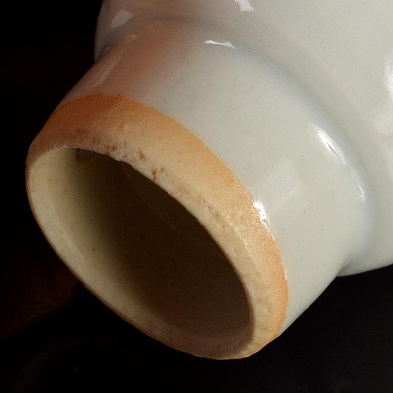 平安　三浦竹泉造　白磁　漢詩文　盃　坂田習軒題並署　共箱　V　6488