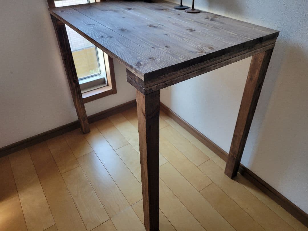 90木製カウンターテーブル ウォールナットワックス アンティーク　木製