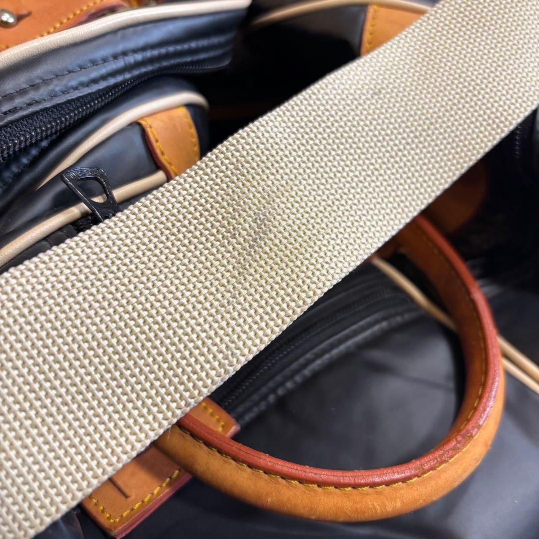 HUNTING WORLD 2WAY ナイロン×レザー ボストン 黒 大容量用