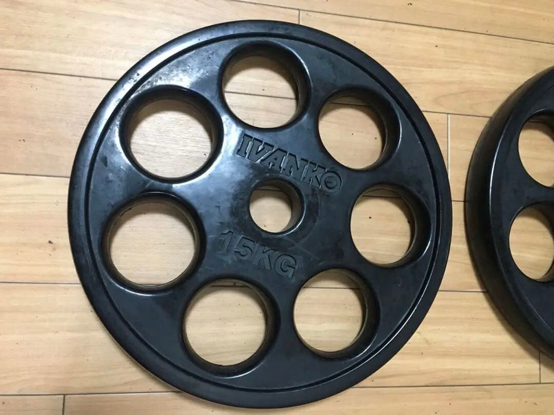 ① IVANKO イヴァンコ ラバー プレート15kg x 1枚 穴径50mm