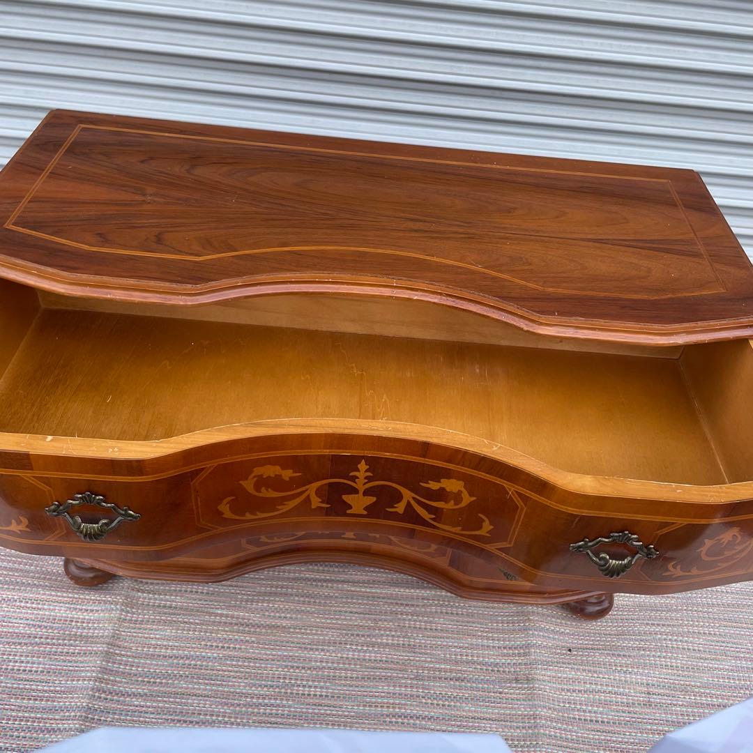 【送料込】アンティーク　象嵌細工　3段チェスト　イタリア調　ヴィンテージ　家具