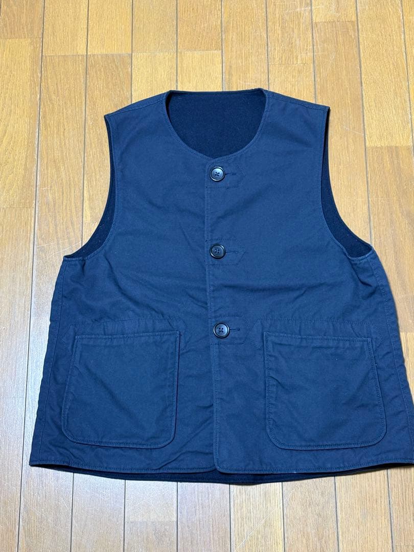 エンジニアドガーメンツ オーバーベスト リバーシブルベスト ネイビー Sサイズ