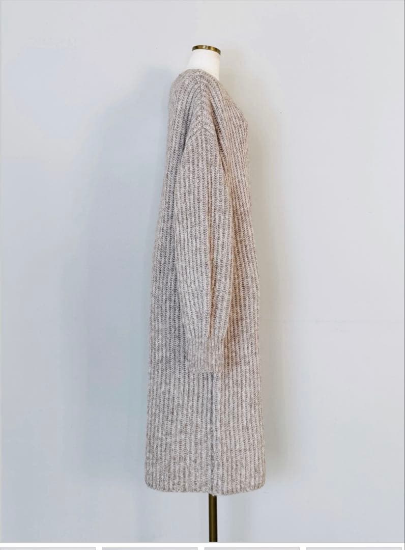 SELECT(セレクト) ロングニットカーディガン セイフティーピン付 ベージュ